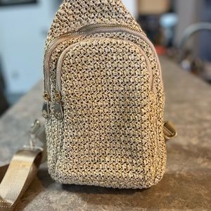 Urban Expression crochet crossbody sling backpack